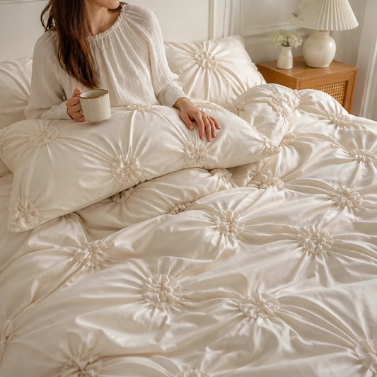 Pleated Microfiber Comforter Set