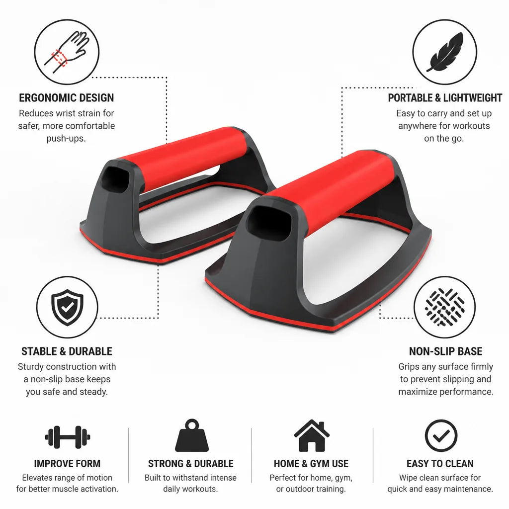Push-Up Stands Ergonomic Wrist Support & Non-Slip Base