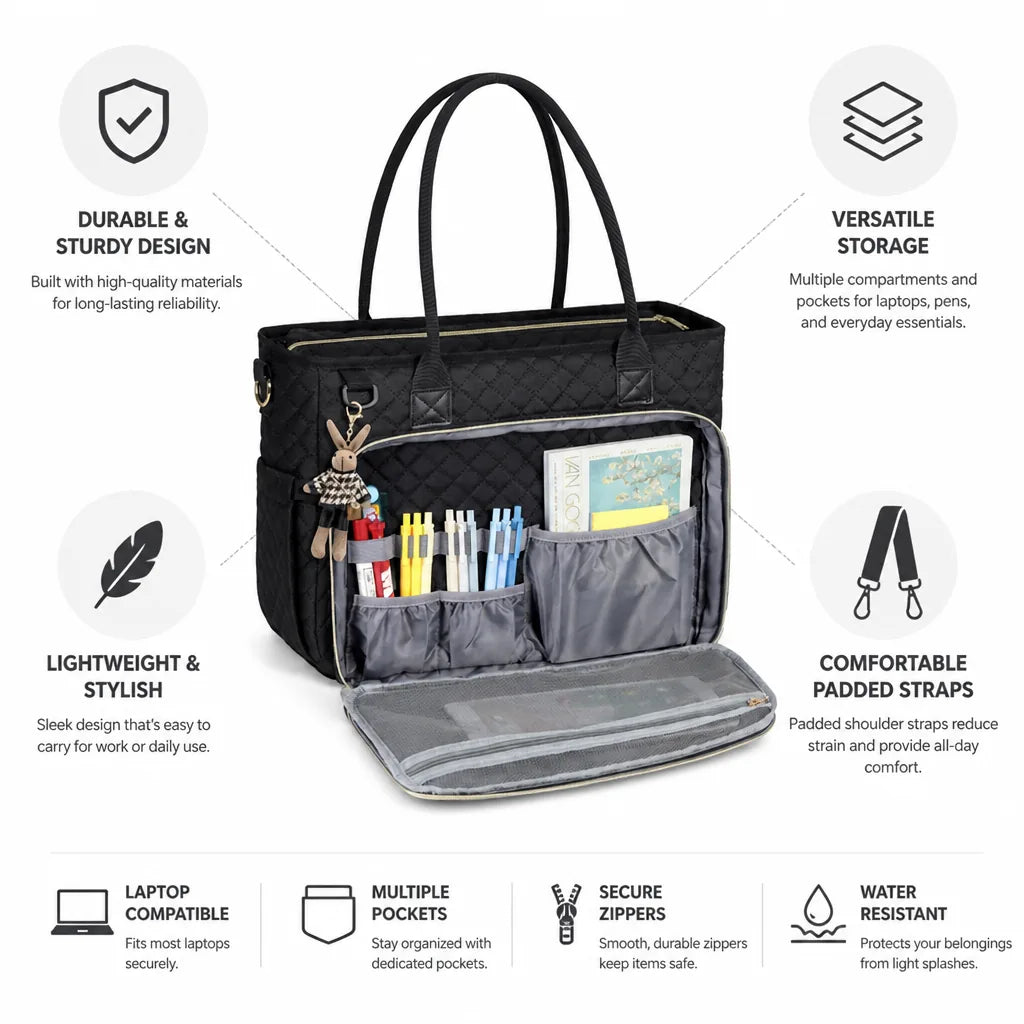 Shoulder Bag Multiple Compartments Padded Straps