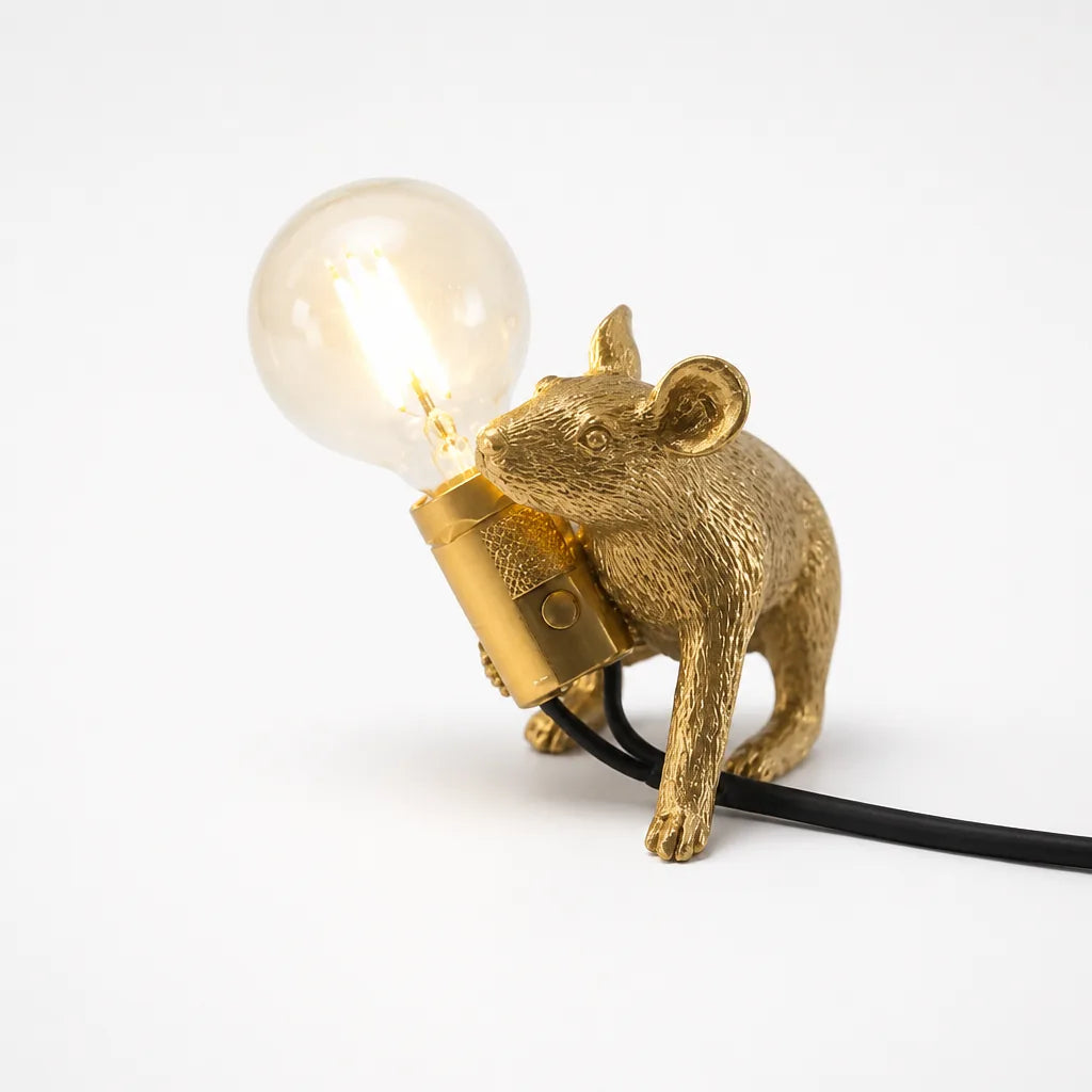 Table Lamp Playful Mouse Design Warm Ambient Light