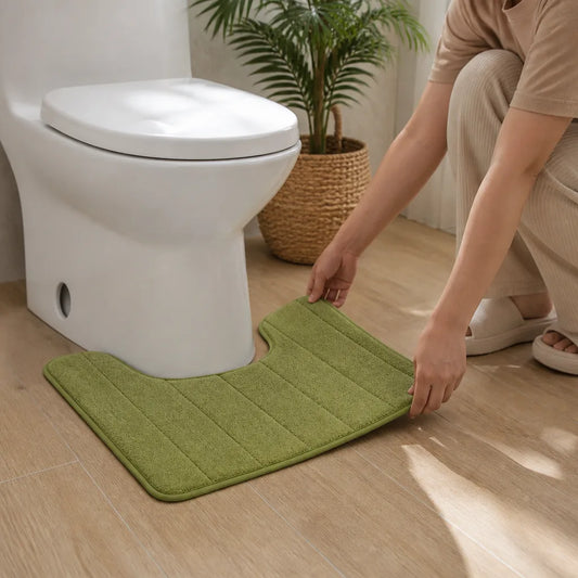 U-Shaped Non-Slip Velvet Toilet Mat