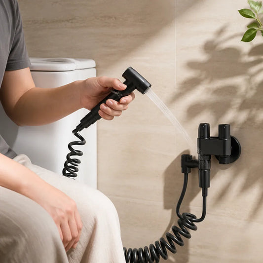 Wall-Mounted Dual-Channel Handheld Bidet Sprayer for Toilet