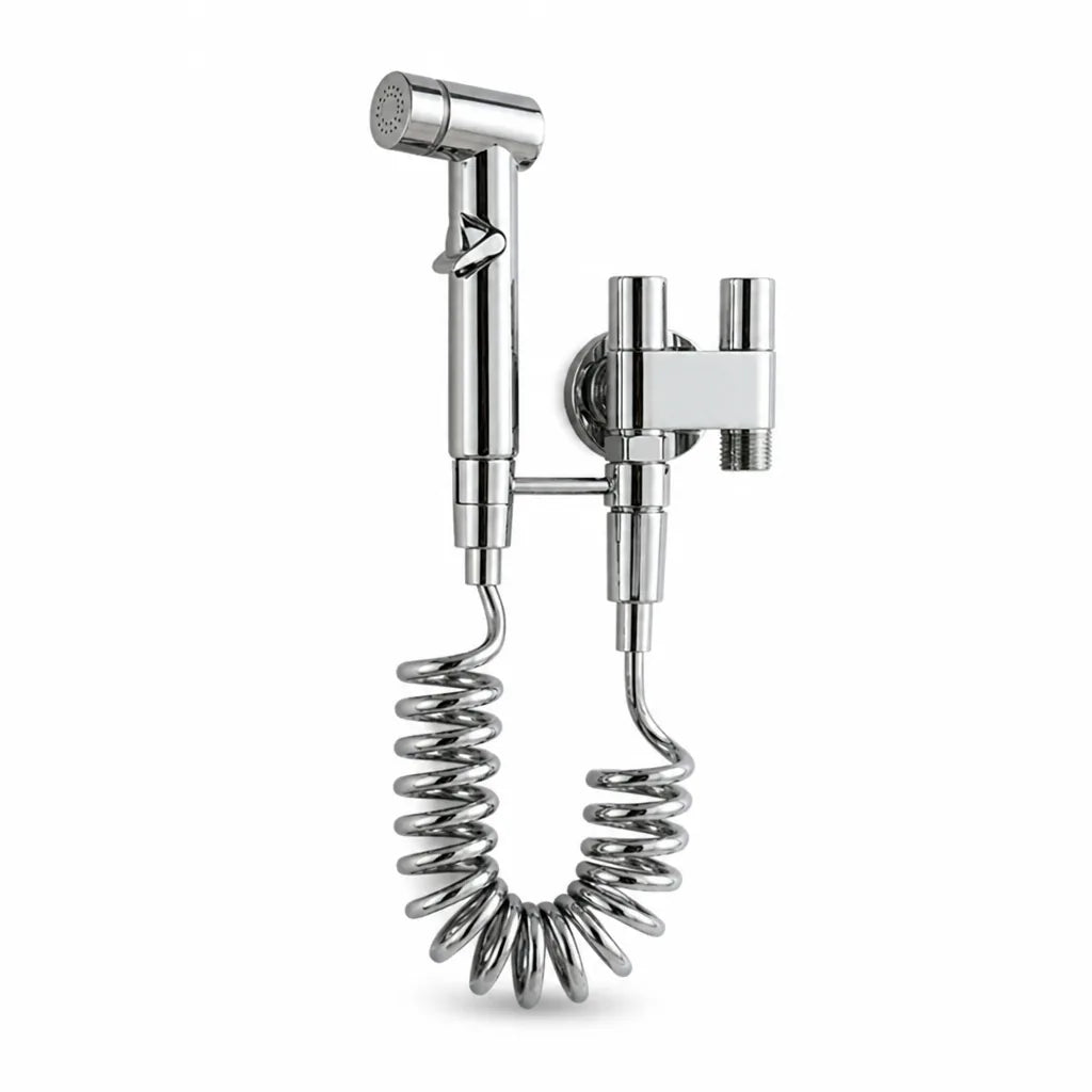 Wall-Mounted Dual-Channel Handheld Bidet Sprayer for Toilet