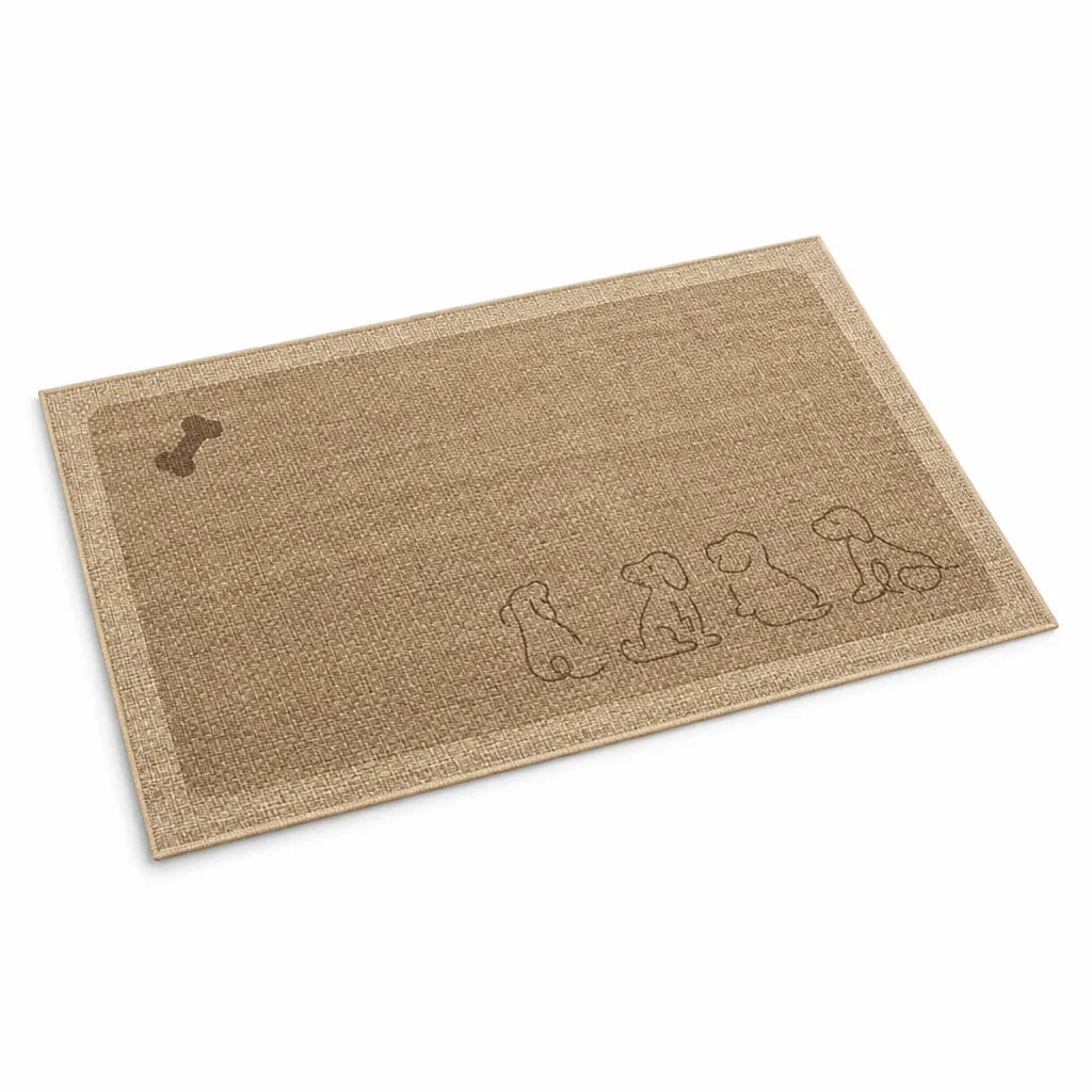 Welcome Mat Cat Print Non-Slip Linen Texture