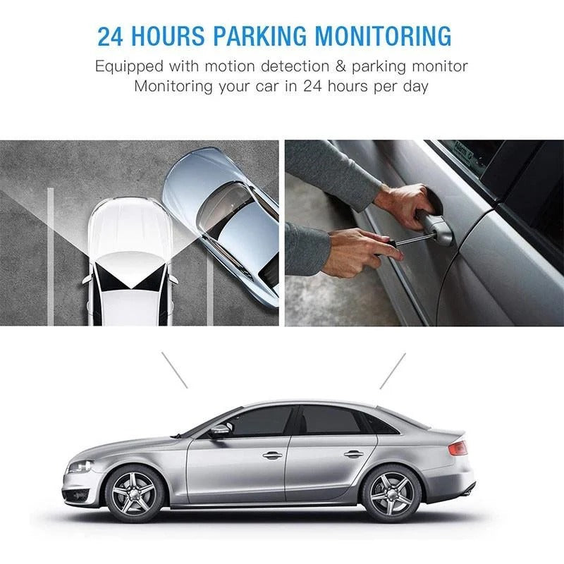 Dual Lens Car Dash Cam with 170° Wide-Angle and Loop Recording - Front & Rear Views for Enhanced Safety