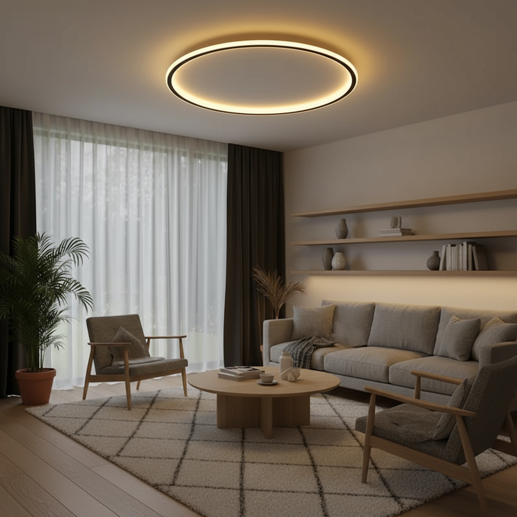 Round LED Ceiling Lamp - Minimalist Design
