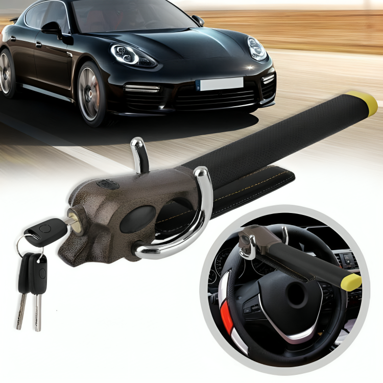 Heavy-Duty Steering Wheel Lock with Tri-Directional Security System