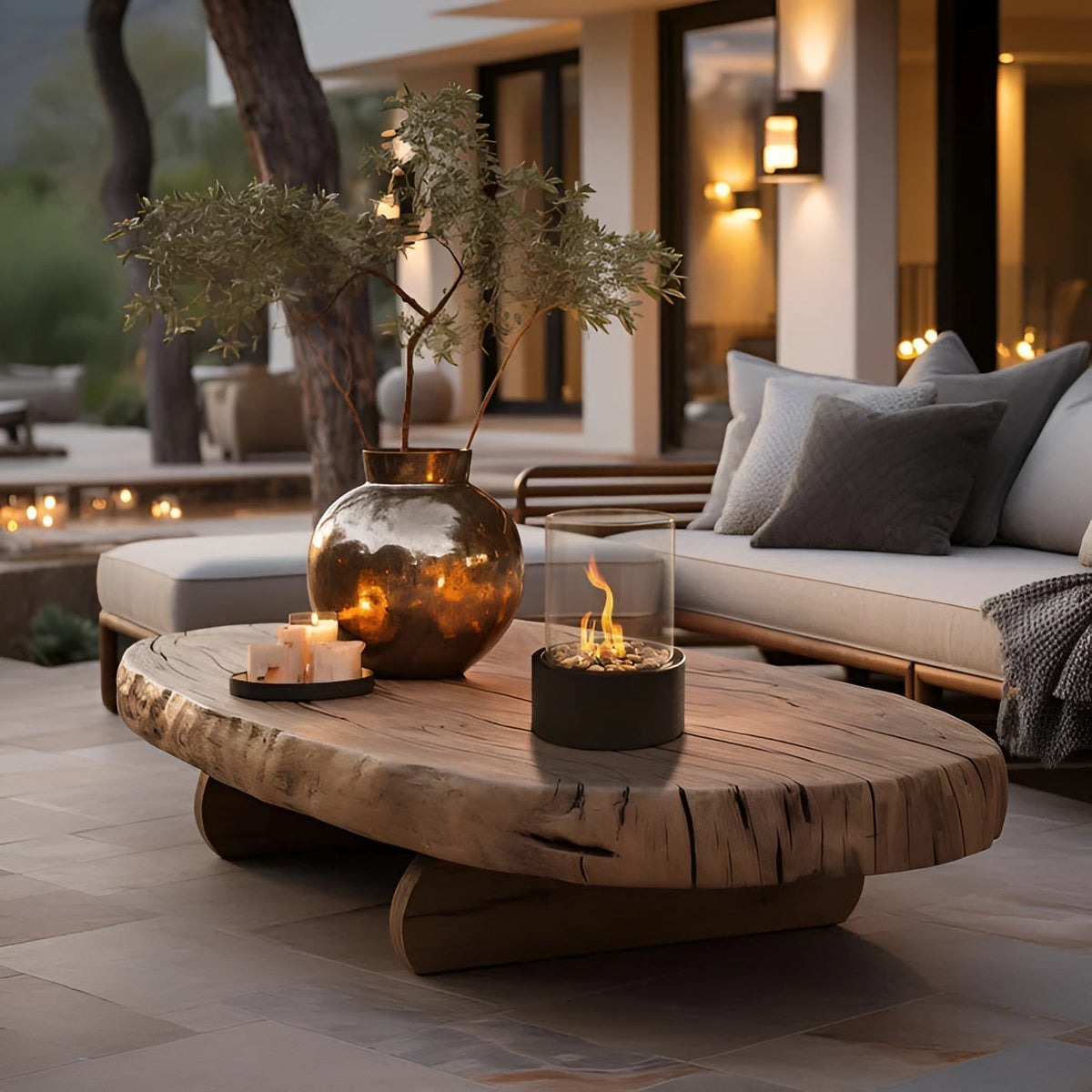 Compact Fire Pit Lamp for Indoor and Outdoor Use