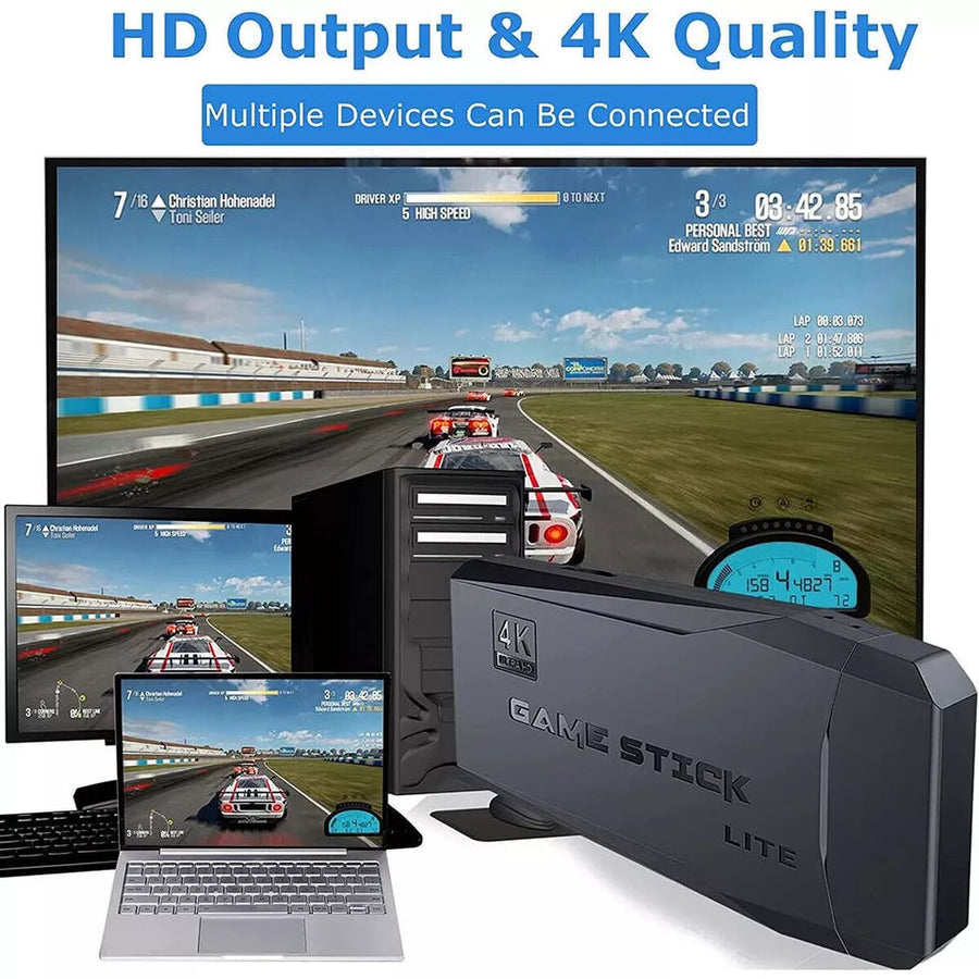 RetroPlay HDMI 4K Gaming Stick with 64GB Storage & Wireless Controllers