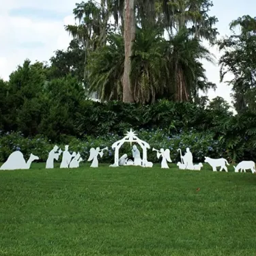 Serene Outdoor Nativity Scene for Christmas Celebration