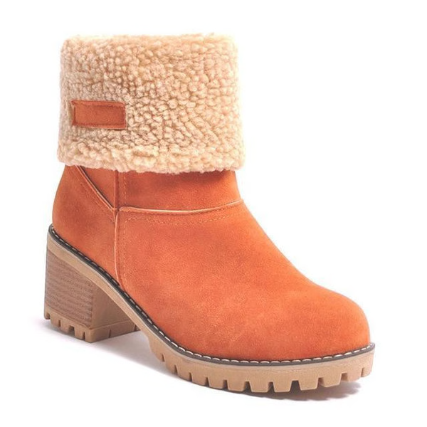 Chic and Cozy Women’s Winter Block Heel Boots