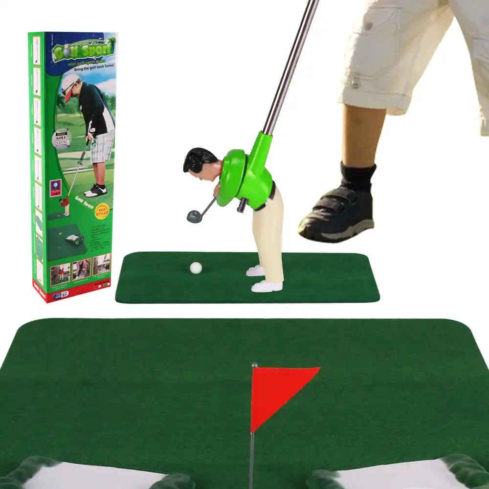 Indoor Practice Golf Set - 5 Clubs, Putting Mat, and Balls