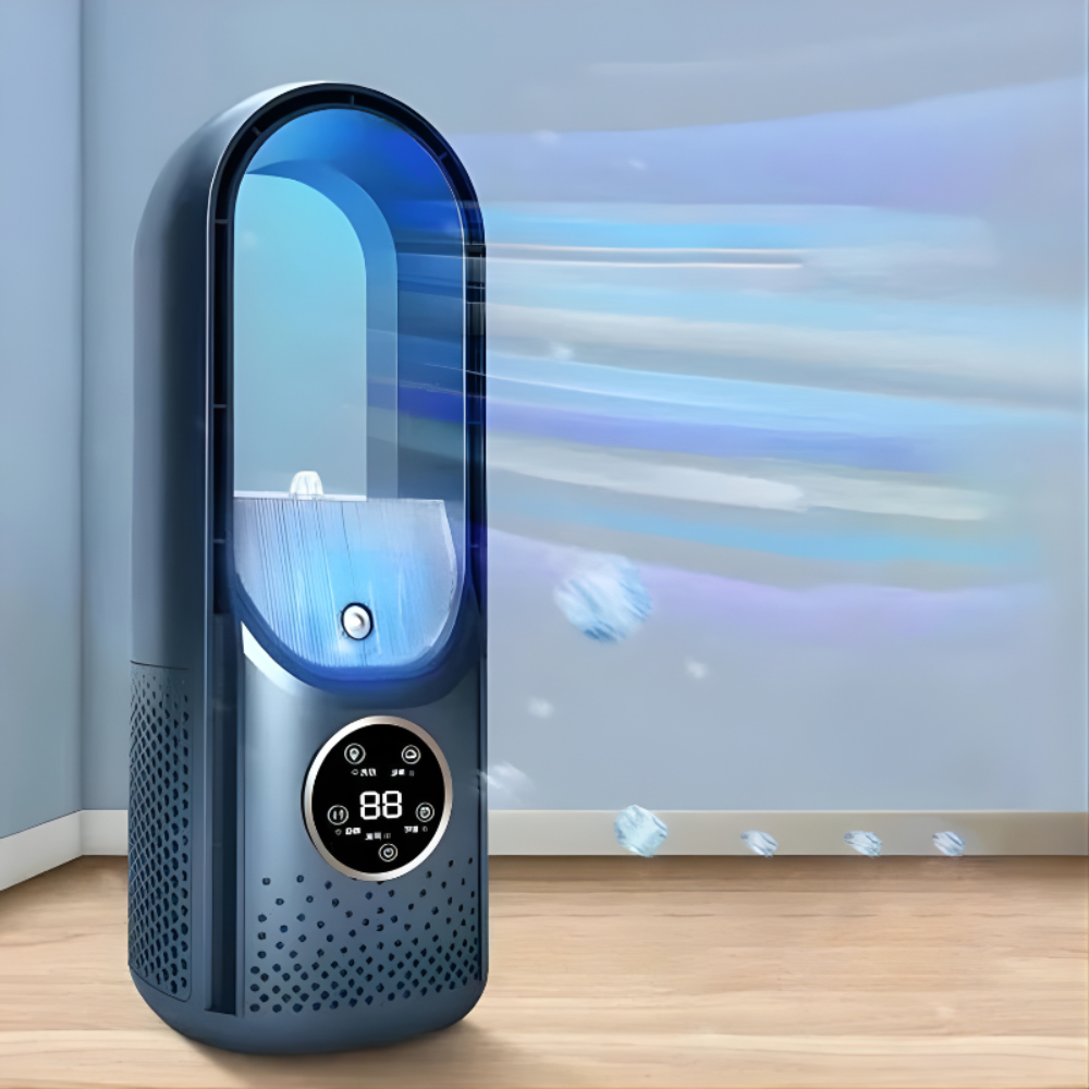 Compact Bladeless Air Cooler - Quiet and Portable Design