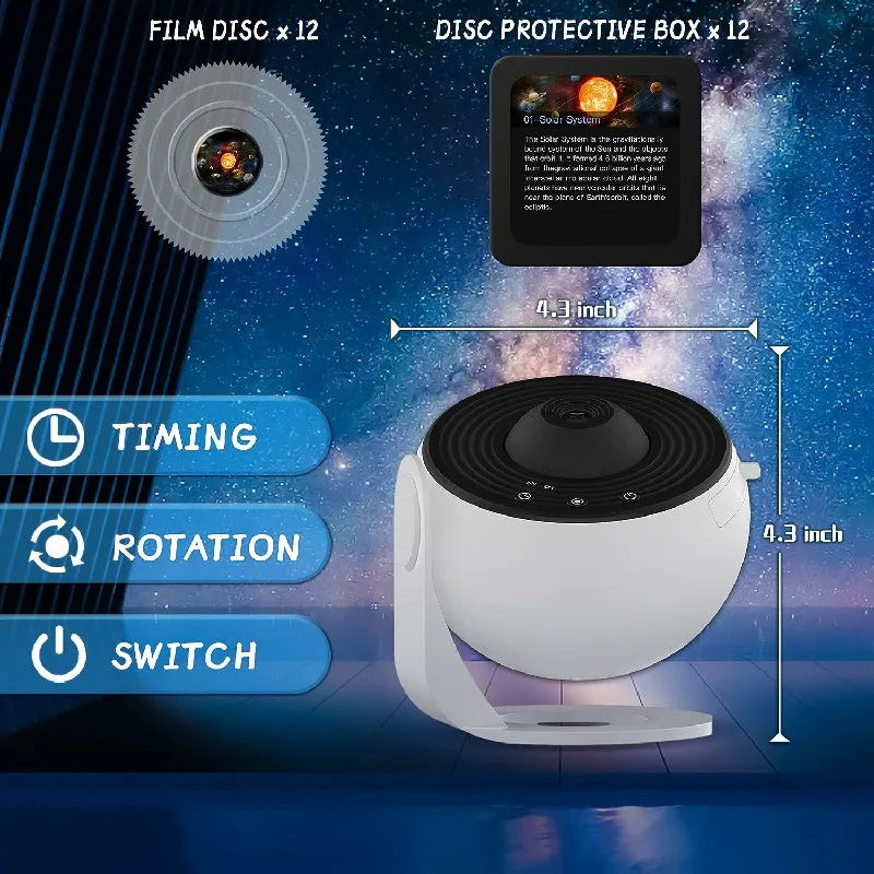 Celestial Dream Projector with 12 Interchangeable Discs and Quiet Functionality