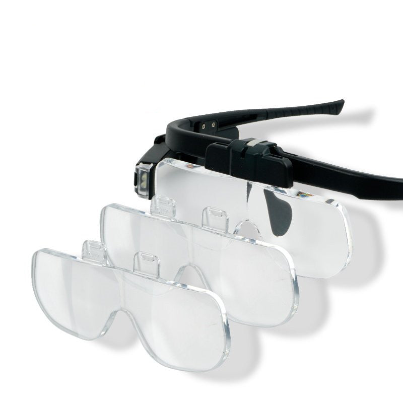 Adjustable Light Portable Magnifier Glasses with Replaceable Lenses