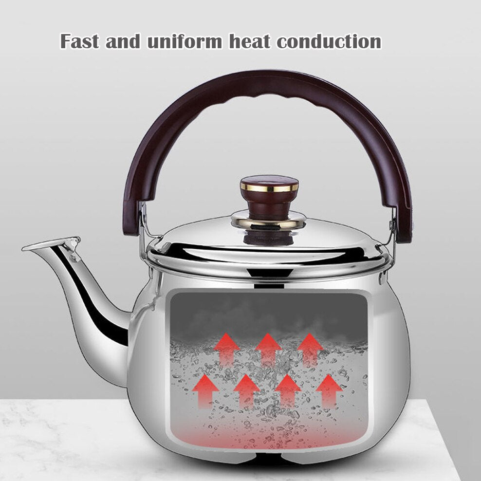 Stainless Steel Whistling Teakettle with Comfortable Grip Handle – Long-lasting Design
