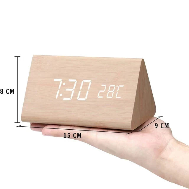 Voice-Controlled LED Alarm Clock with Temperature Display – Modern Design