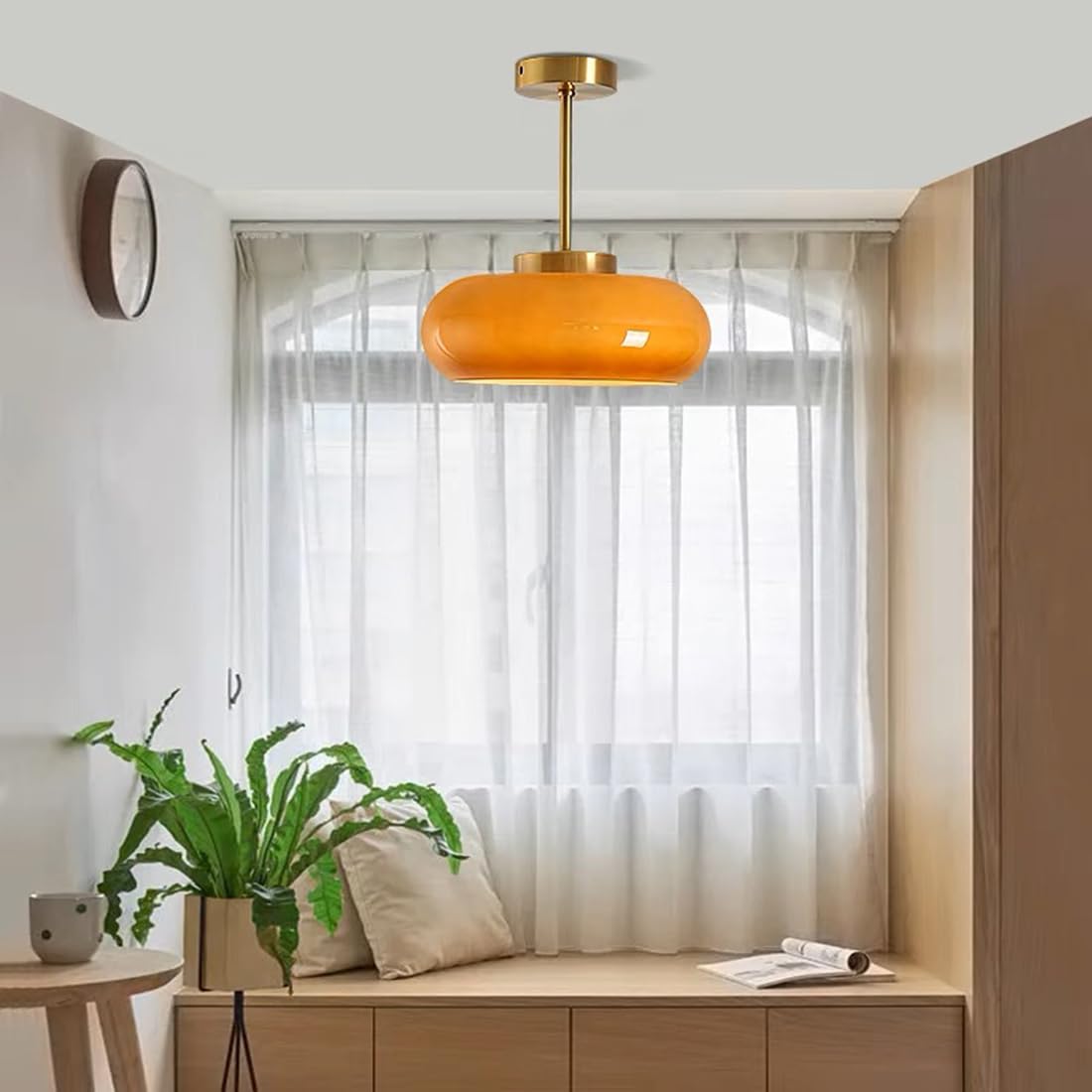 Round Ceiling Lamp in Art Deco Style