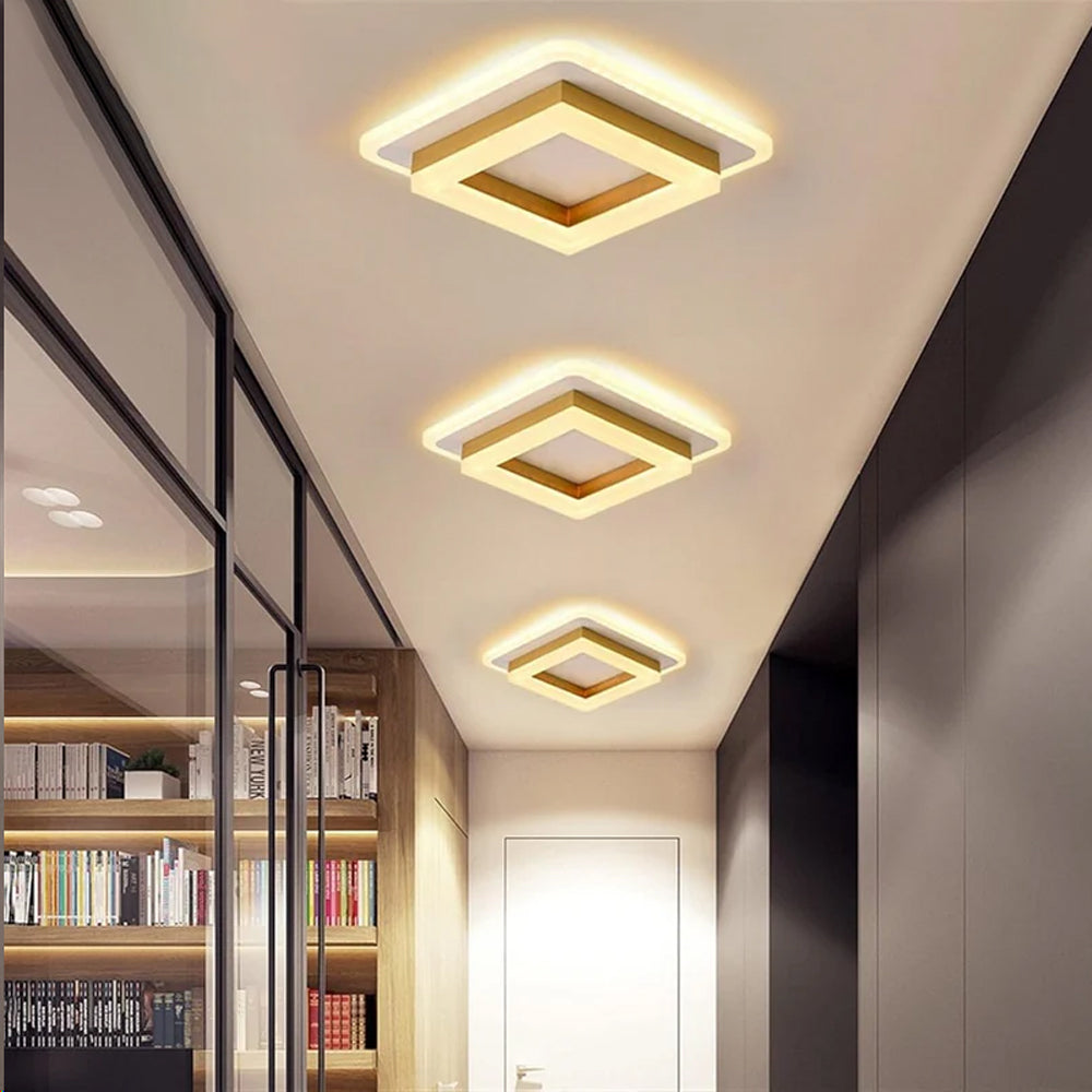 Square LED Ceiling Lamp with Contemporary Design
