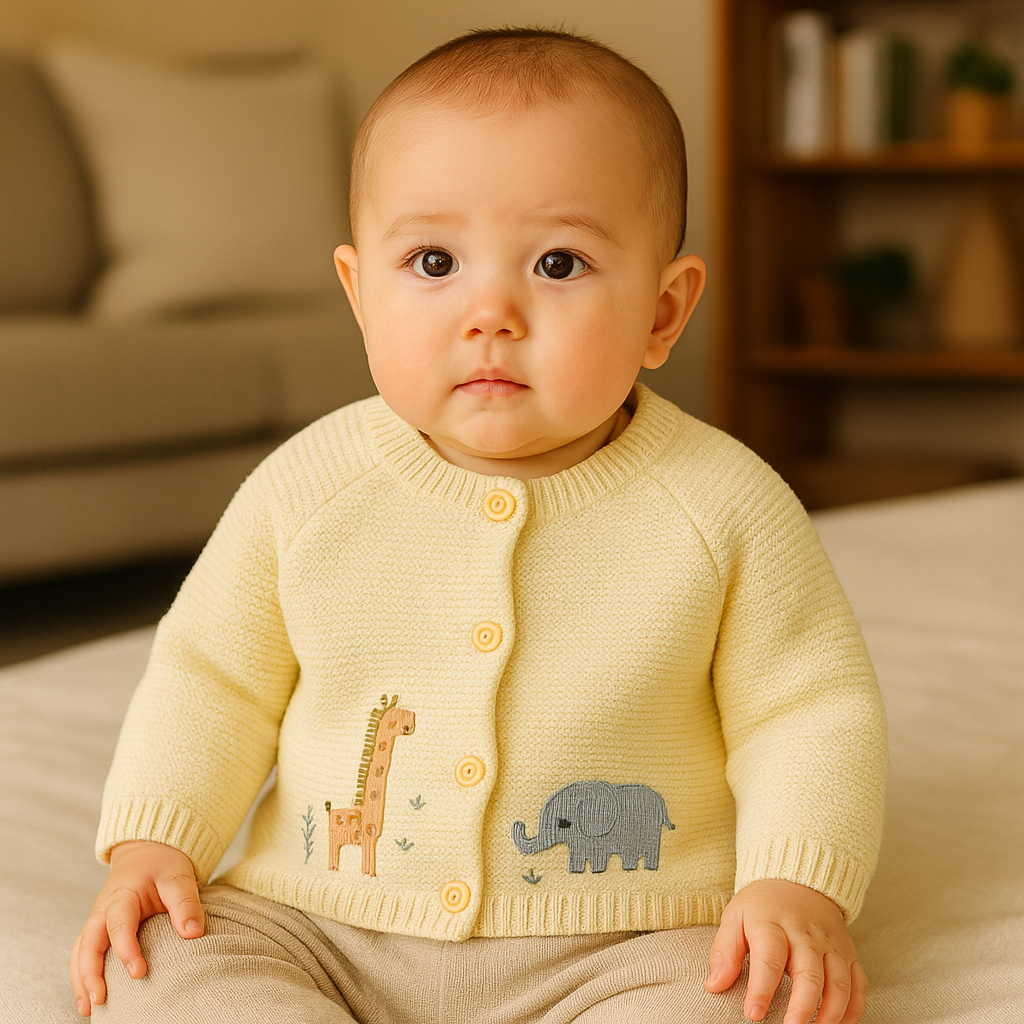 Knitted Cardigan with Safari Pattern