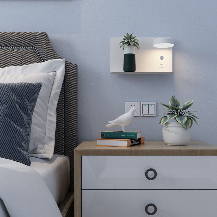 Modern Iron Wall Sconce Lamp - USB Rechargeable and Sleek Design