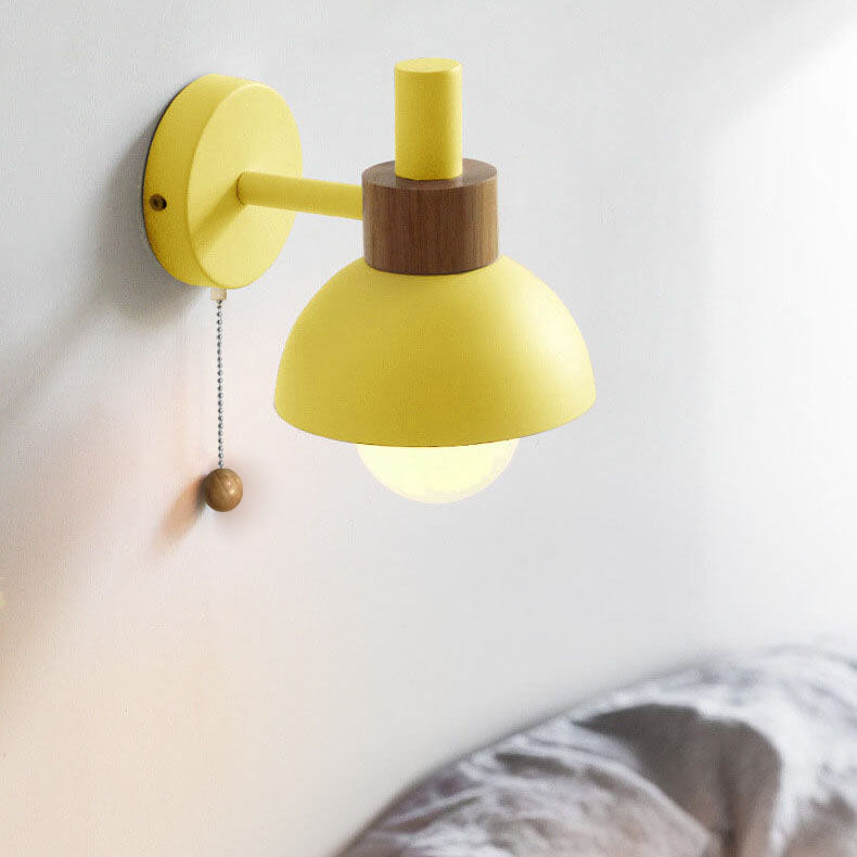 Colorful Iron and Glass Wall Sconce in Globe Shape