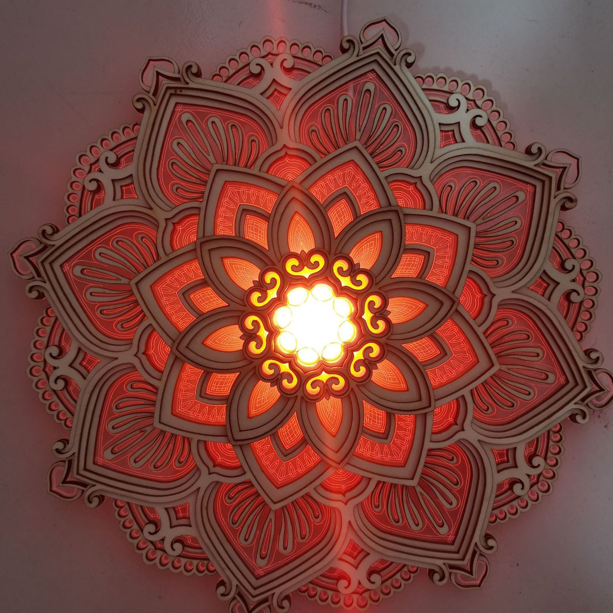 Decorative Mandala Wall Lamp with Adjustable Brightness for Relaxation