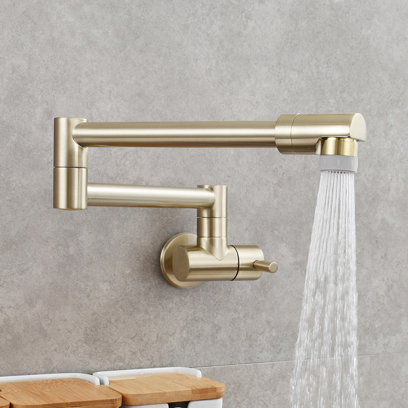 Wall-Mounted Pot Filler Tap with Pull-Down Spout for Easy Cooking