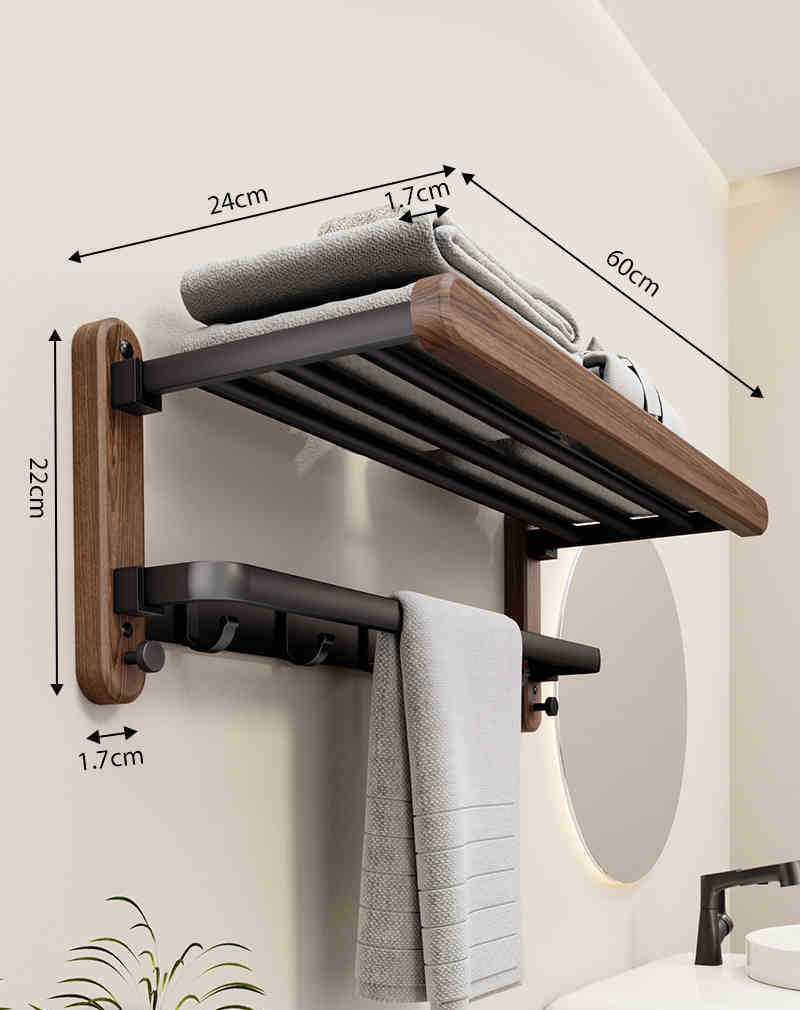 Space-Saving Stainless Steel Towel Rack – No-Drill Installation for Modern Bathrooms