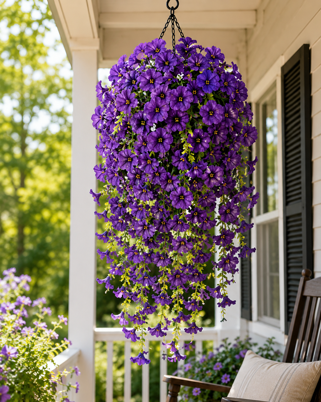 Artificial Morning Glory Vine Garland - 75cm UV Resistant Hanging Decor for Weddings, Patios, Balconies, and Fences