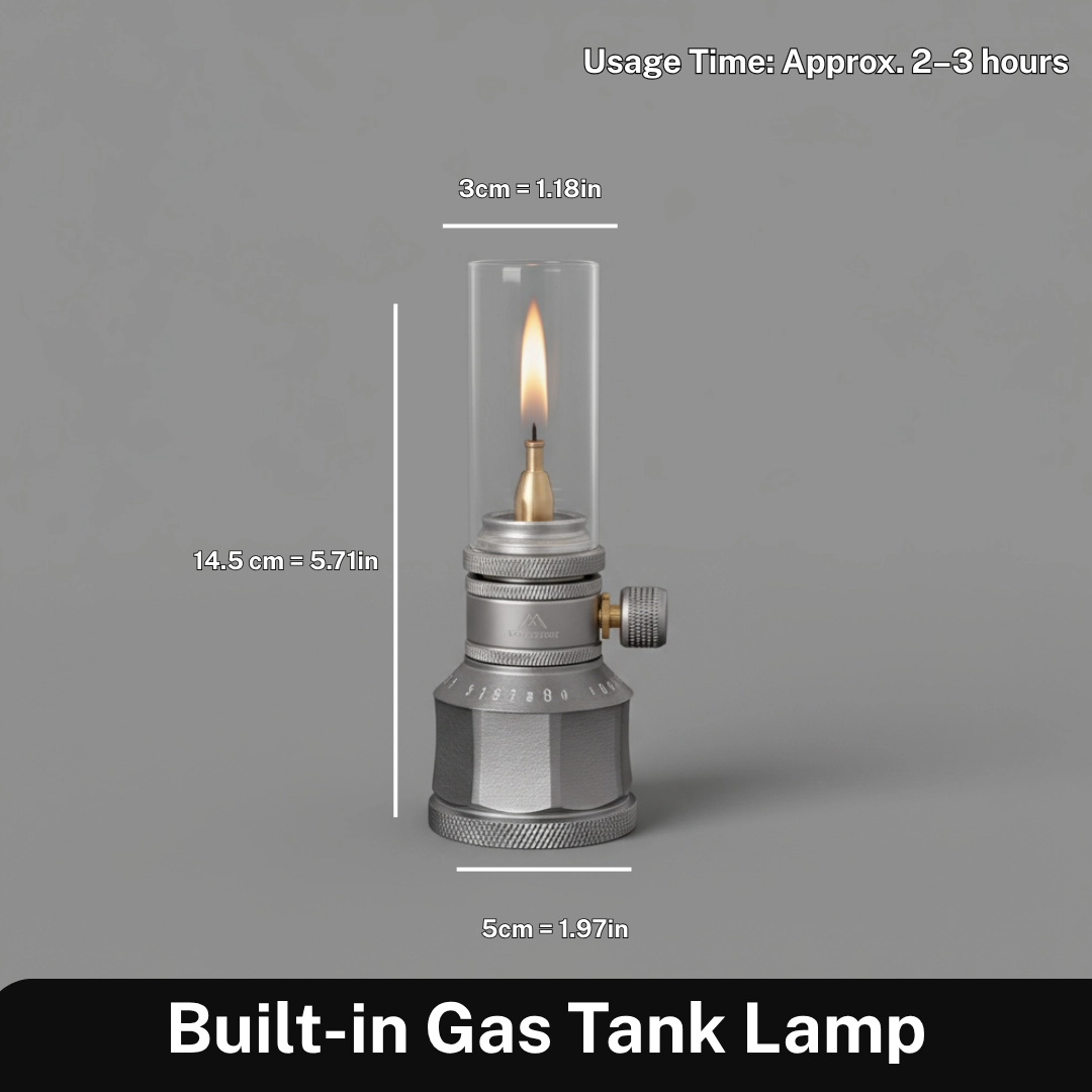 Versatile Camping Lantern with Flame Control and Sturdy Design