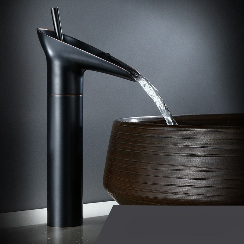 Antique Brass Bathroom Faucet – Single Handle Basin Mixer Tap in Black or Gold