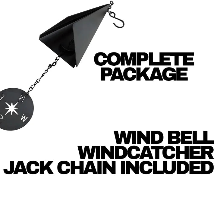 20-Inch Weather-Resistant Wind Bell with Nautical Compass Design - Elegant Outdoor Decor
