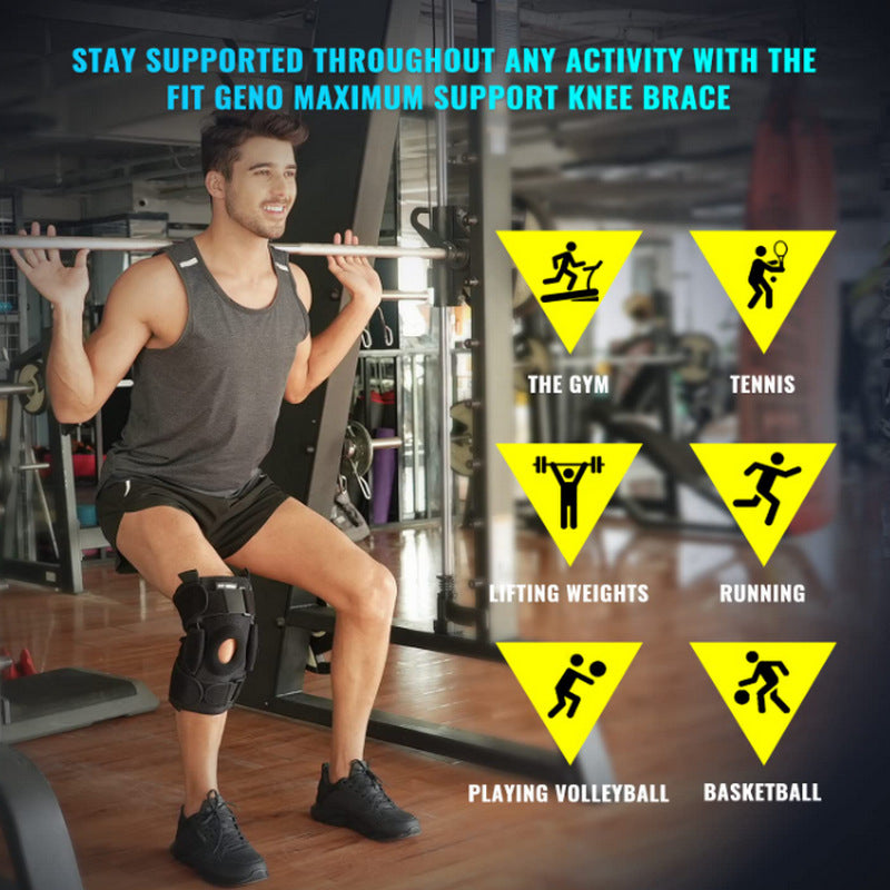 Adjustable Knee Support Brace with Removable Aluminum Struts and Gel Padding