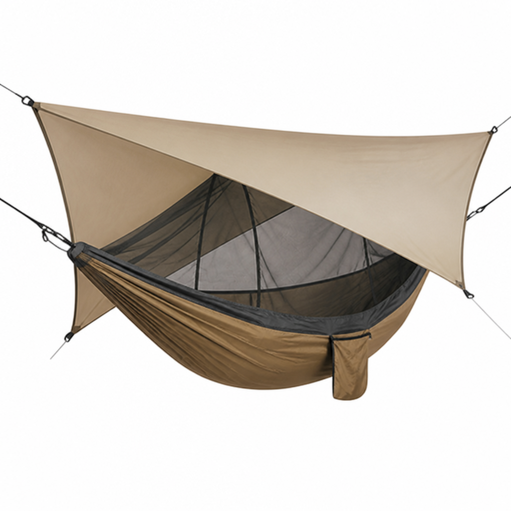 Durable Two-Person Hammock for Camping with Canopy and Insect Net