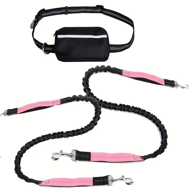 Adjustable Hands-Free Dog Leash with Hip Belt for Stress-Free Walks