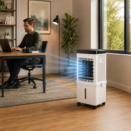 12000 BTU Portable Air Cooler with Remote – Evaporative Unit for 550 sq ft