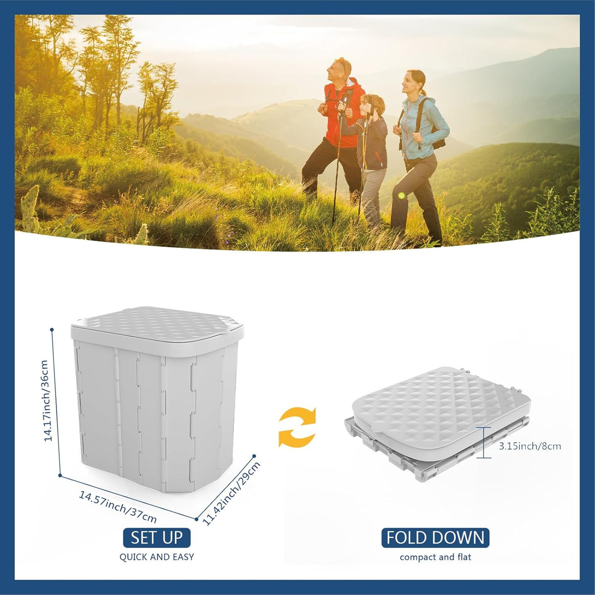 Compact Lightweight Outdoor Toilet for Camping with Ergonomic Features