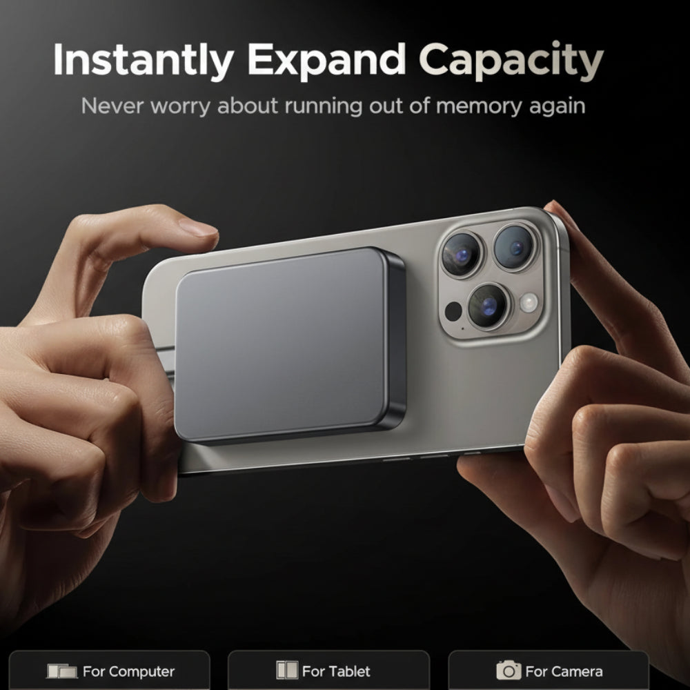 External Hard Drive with Magnetic Design – Fast Portable SSD for 4K Recording