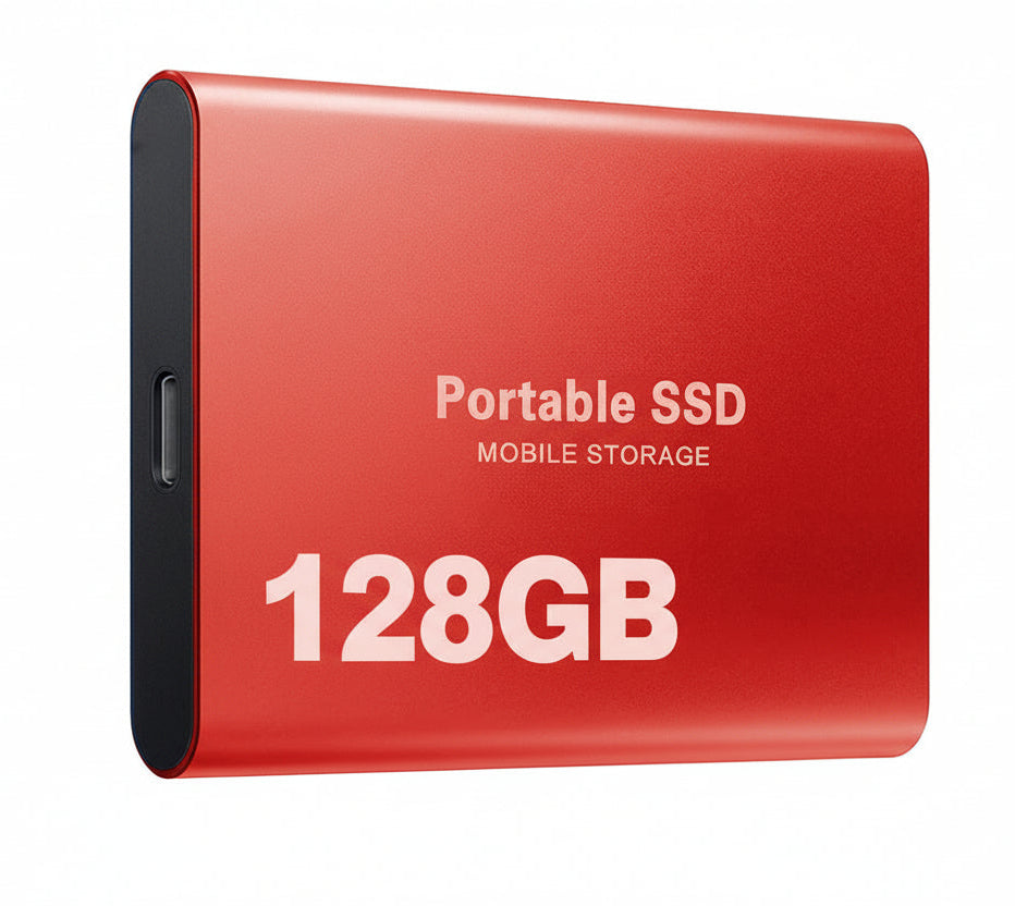 128GB External Portable SSD – Compact High-Speed Hard Drive for Files