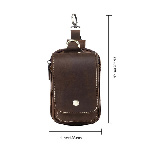 Adjustable Strap Leather Waist Bag for Men | Durable and Stylish Storage