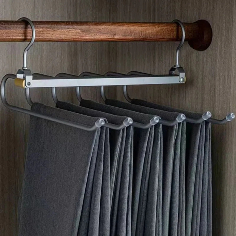 Gold Trouser Hanger with 360° Rotation – Non-Slip Space-Saving Organizer