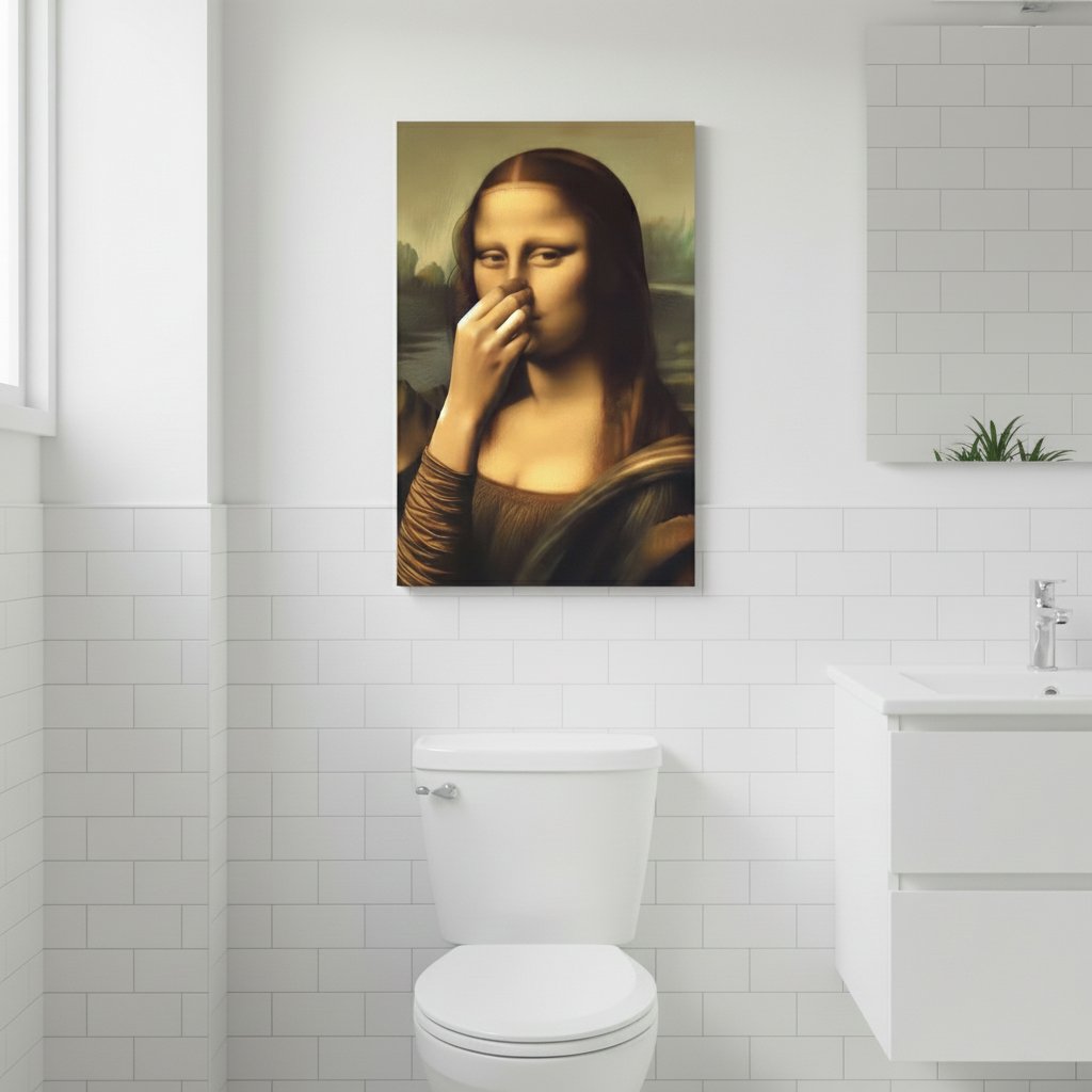 Canvas Artwork of a Renaissance Woman | Funny Bathroom Decoration