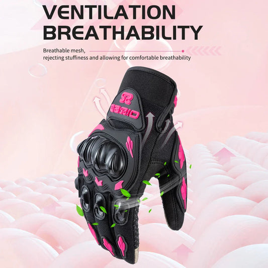 Women's Motorcycle Gloves with Touchscreen Tips & Breathable Mesh for Comfort