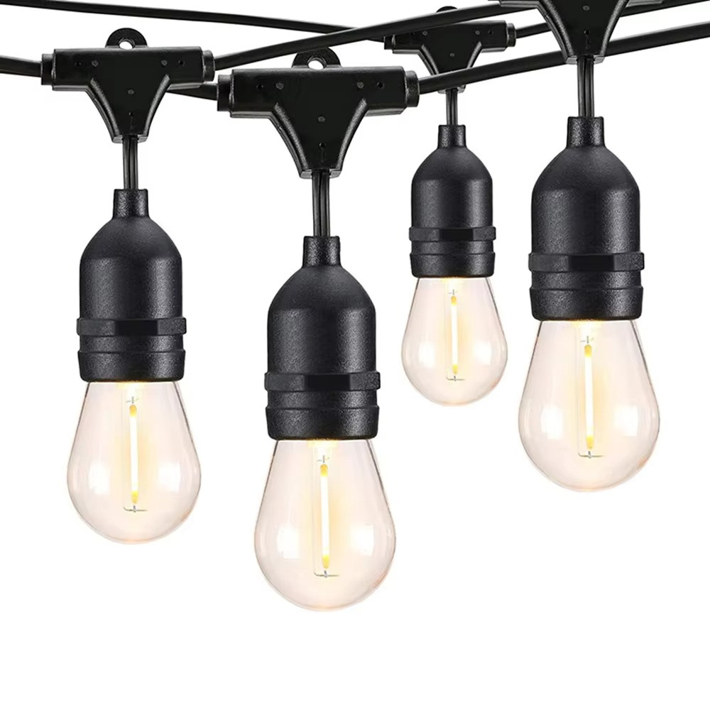 20ft Outdoor String Lights with Edison Bulbs – Waterproof Warm Glow