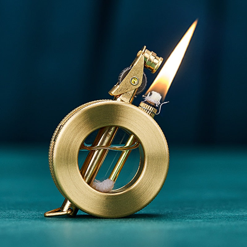 Classic Metal Refillable Lighter with Flint Ignition System
