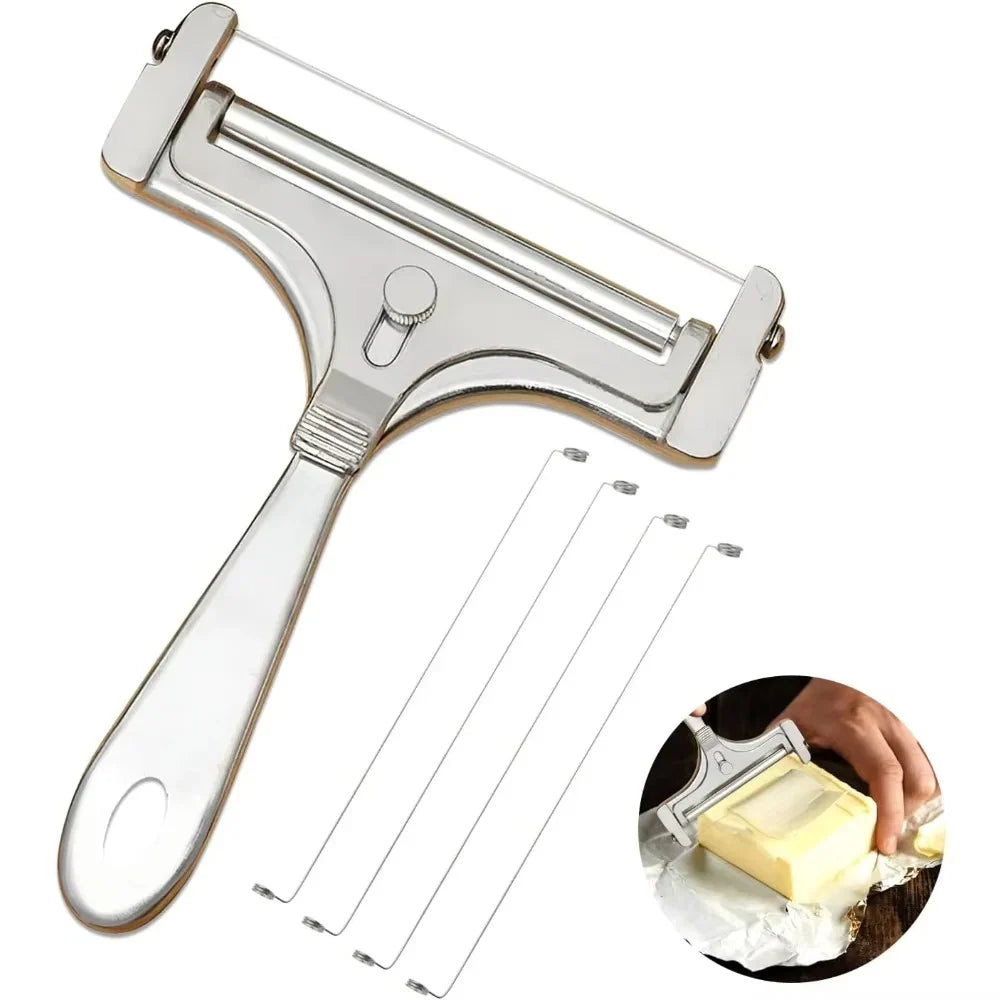 Adjustable Stainless Steel Cheese Cutter for Perfect Slices