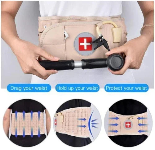 Adjustable Lumbar Support Belt with Manual Inflation