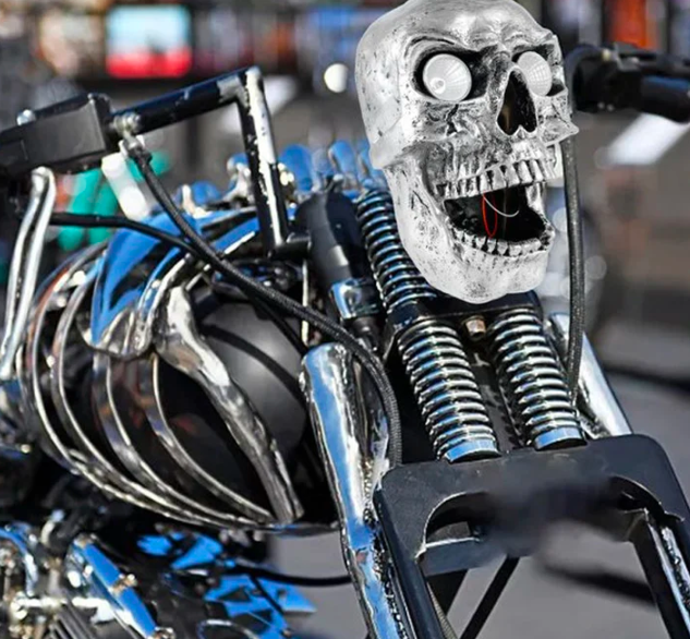 Retro Motorcycle LED Skull Light for Improved Visibility