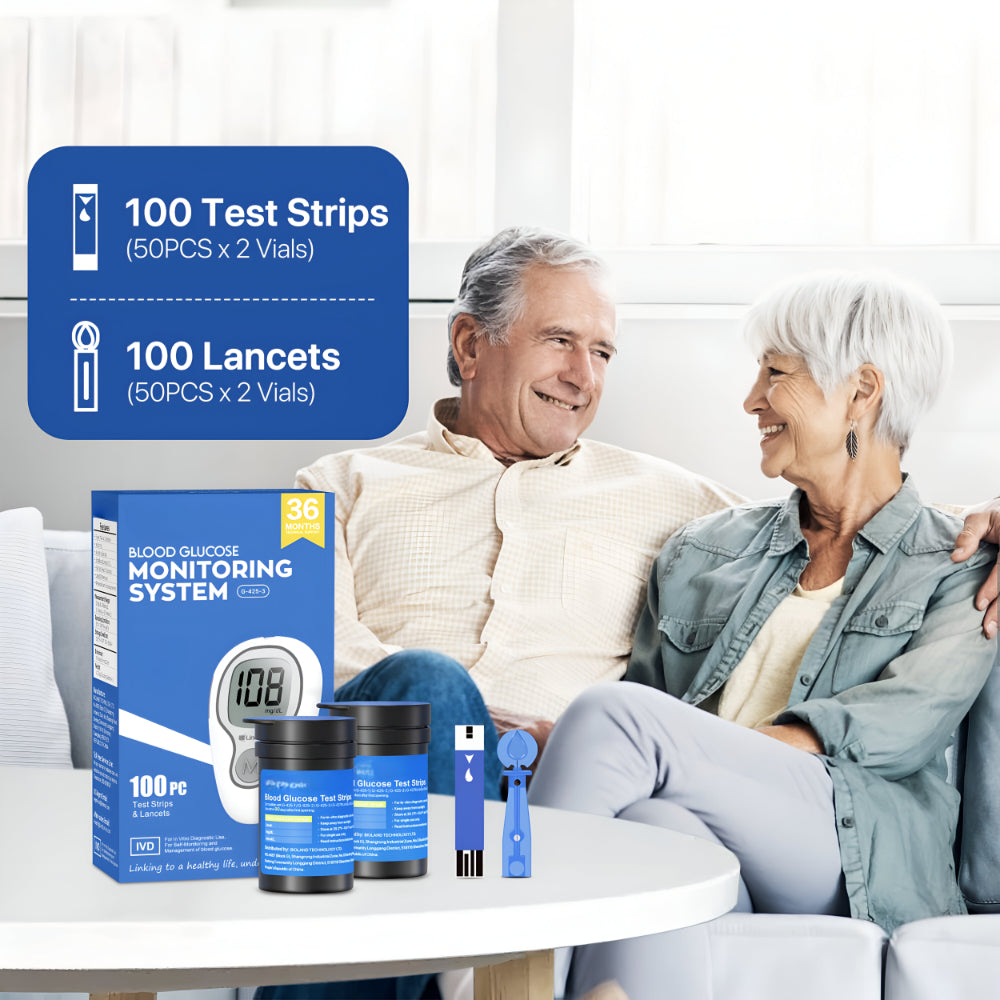 Compact Glucose Testing Kit for Home and Travel - Quick Blood Sugar Results